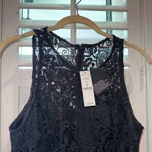 White House Black Market Black Lace Sheath Little Black Dress